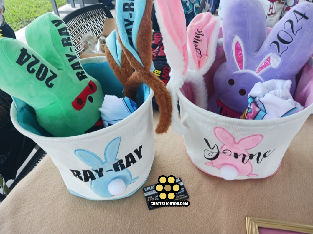 Personalized Easter Basket Bundles! Tshirt, PEEPS, Bunny Ears, and BASKET INCLUDED!
