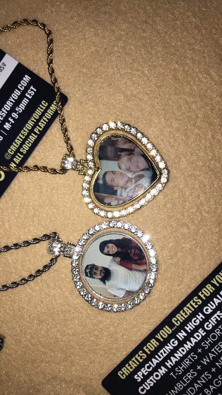 Personalized Rotating Picture Pendant Necklace