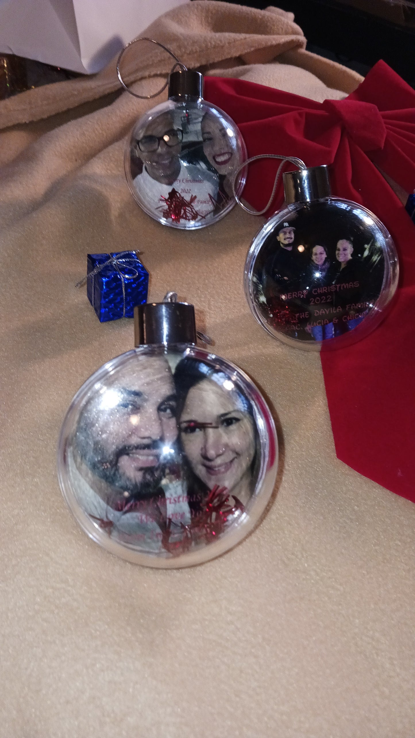 3-D Double-Sided Picture Ornament Bulbs-Personalization, String, and Holiday Decor included!