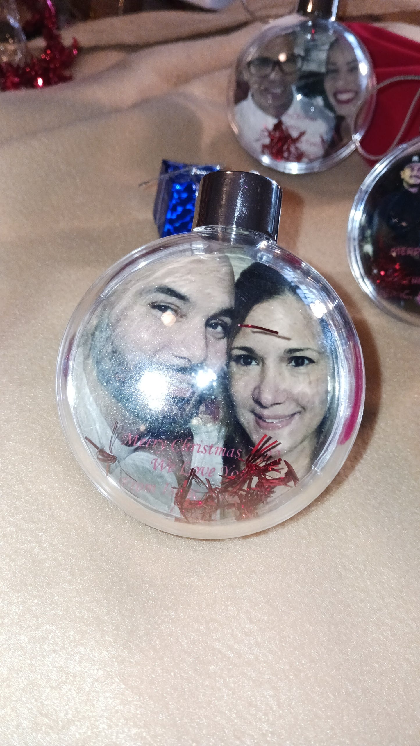 3-D Double-Sided Picture Ornament Bulbs-Personalization, String, and Holiday Decor included!