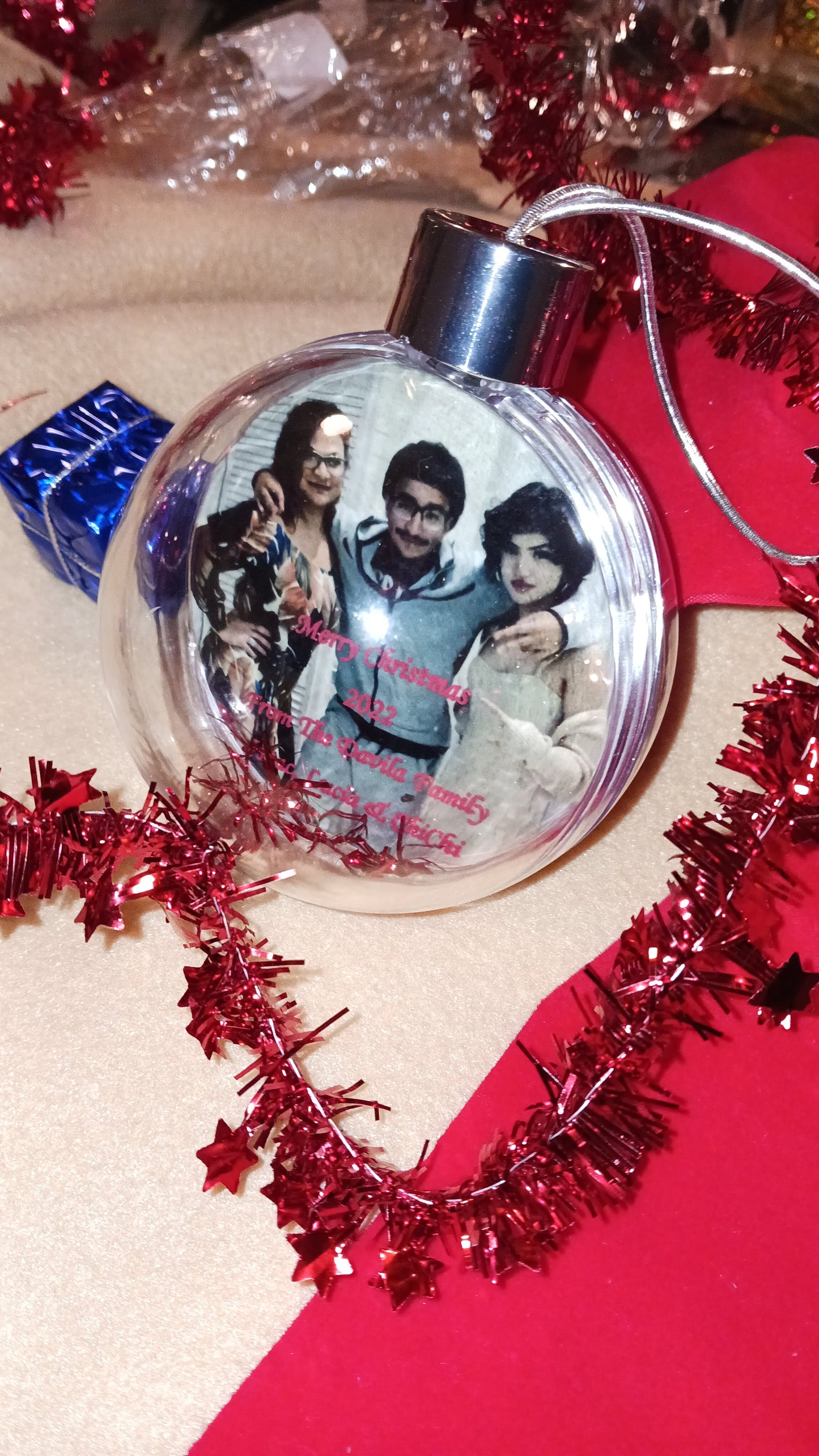 3-D Double-Sided Picture Ornament Bulbs-Personalization, String, and Holiday Decor included!