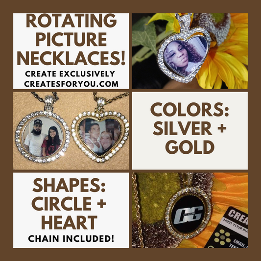 Personalized Rotating Picture Pendant Necklace