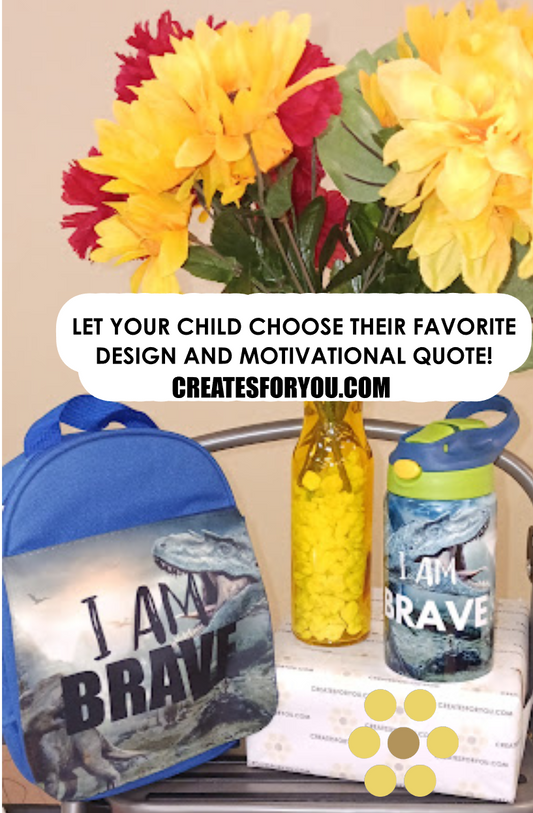 Personalized Kids Inspirational Affirmations Motivation Lunch Bag